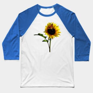 Monarch Butterfly on Sunflower Baseball T-Shirt